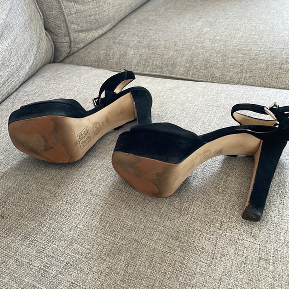 Michael Kors Black Suede Platform Peep Toe Maryjanes - Picture 4 of 4